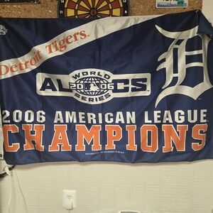 MLB Detroit Tigers ALCS Champions Banner - Blue and Orange